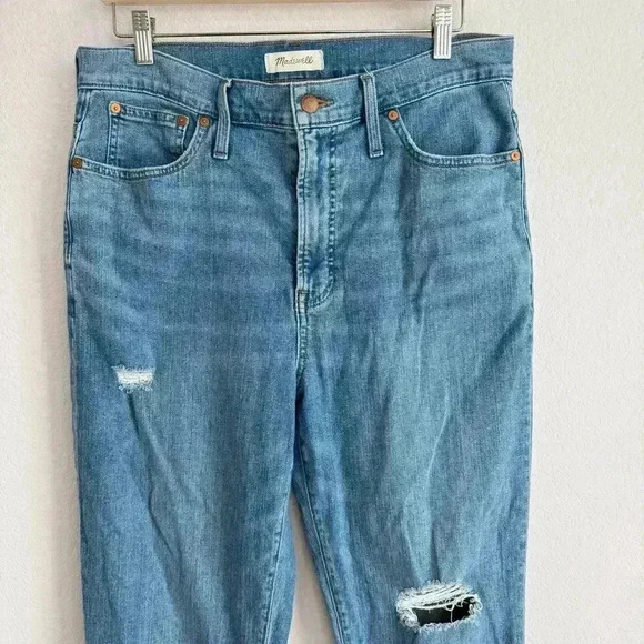 Madewell The Perfect Vintage High Rise Distressed Raw Hem Jeans Women’s Size 31 - Picture 3 of 14